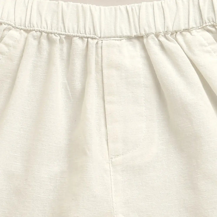 Sweetlime By AS Baby Boys Blue Palm Embroidered Shirt &amp; Shorts Co-Ord Set Blue &amp; White