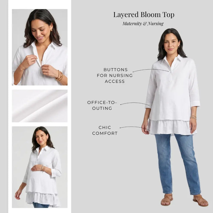 SOL MAMA Layered Bloom Top - White
