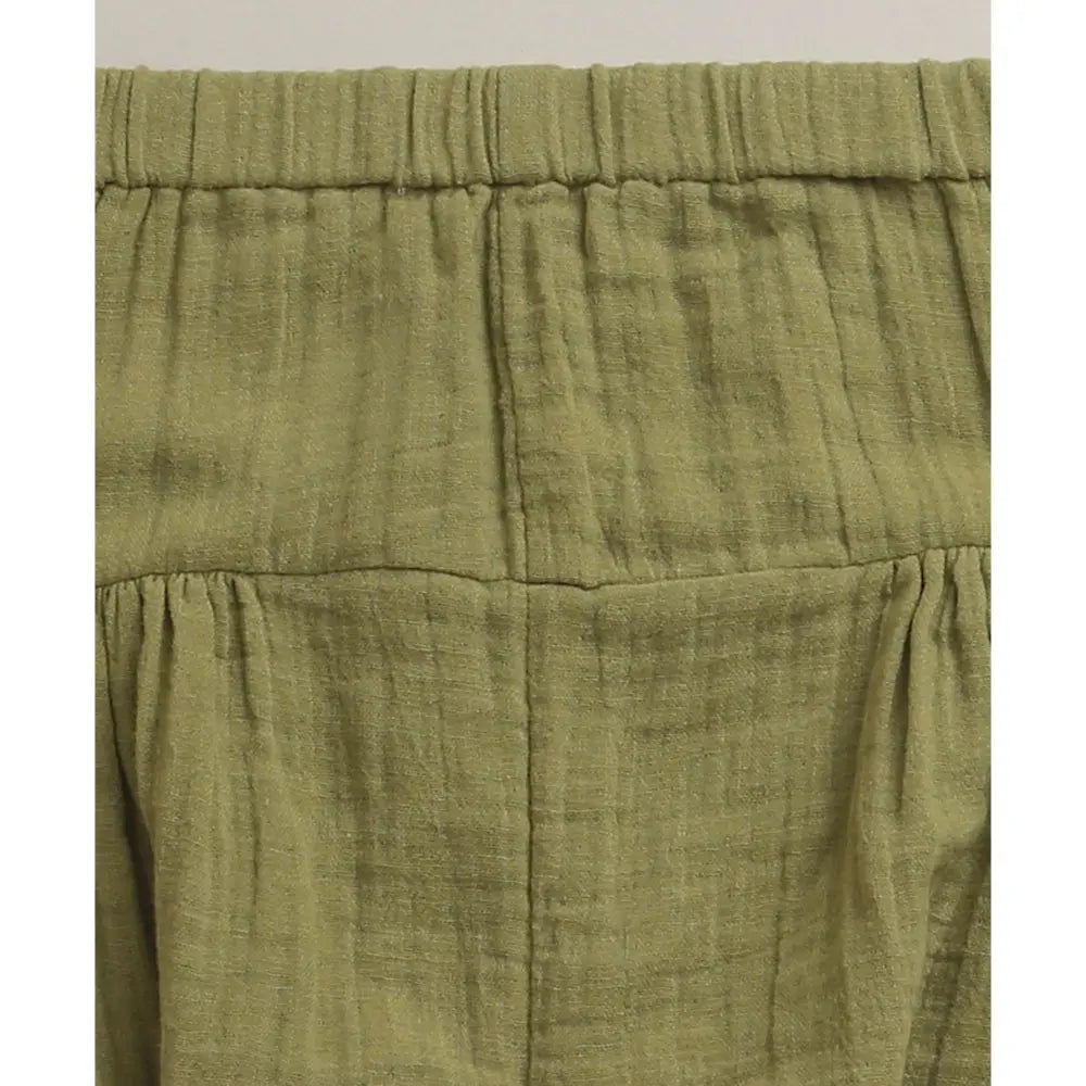 Sweetlime By AS Baby Boys Elephant Printed Cotton Kurta with Olive Cotton Pants Co-ord Set - White &amp; Olive Green