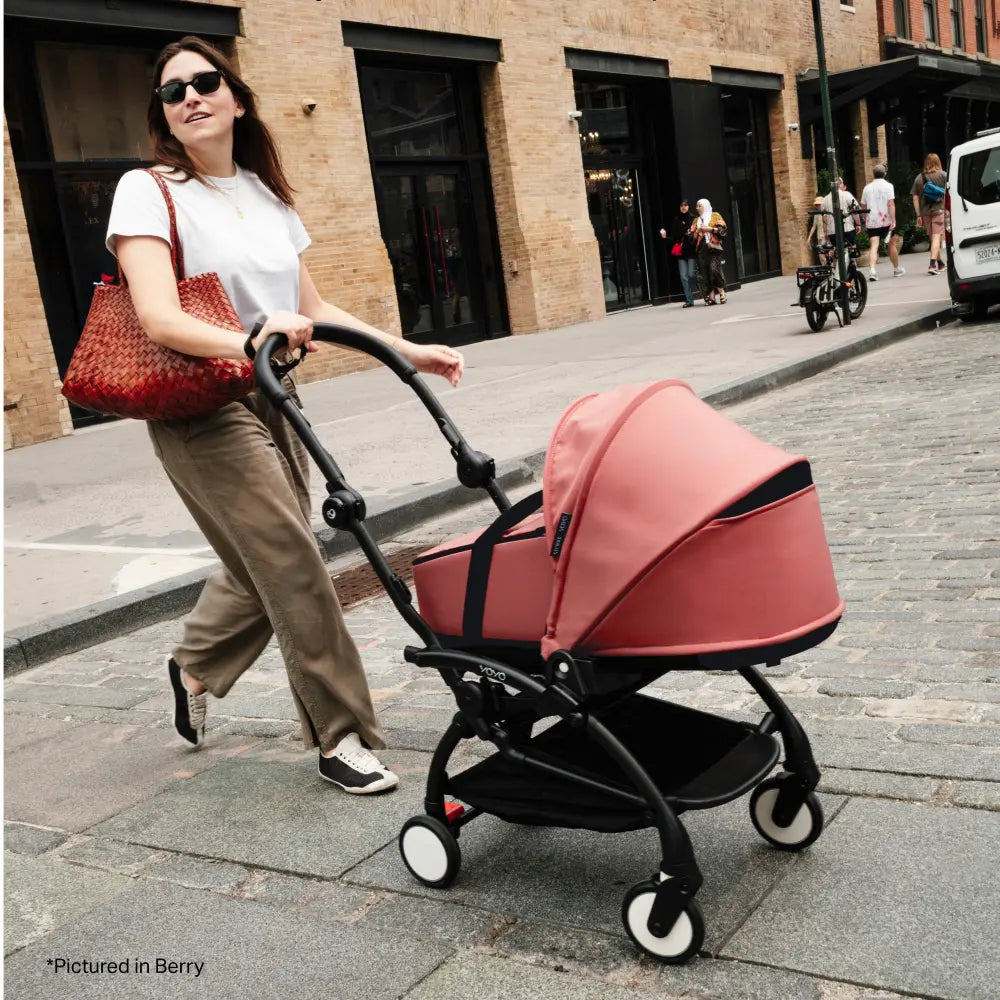 Stokke YOYO⁵ Bassinet | Lightweight Newborn Carrycot | 2-in-1 Carry Cot | Thick Double Mattress | Fully Flat Recline | Breathable Design | Easy Clip-On | Requires YOYO Frame (Sold Separately) | Peach