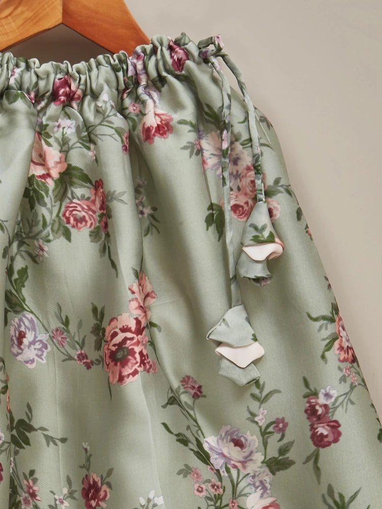 Liz Jacob Girls | Pure Mulberry-Silk Ethnicwear | Mehendi