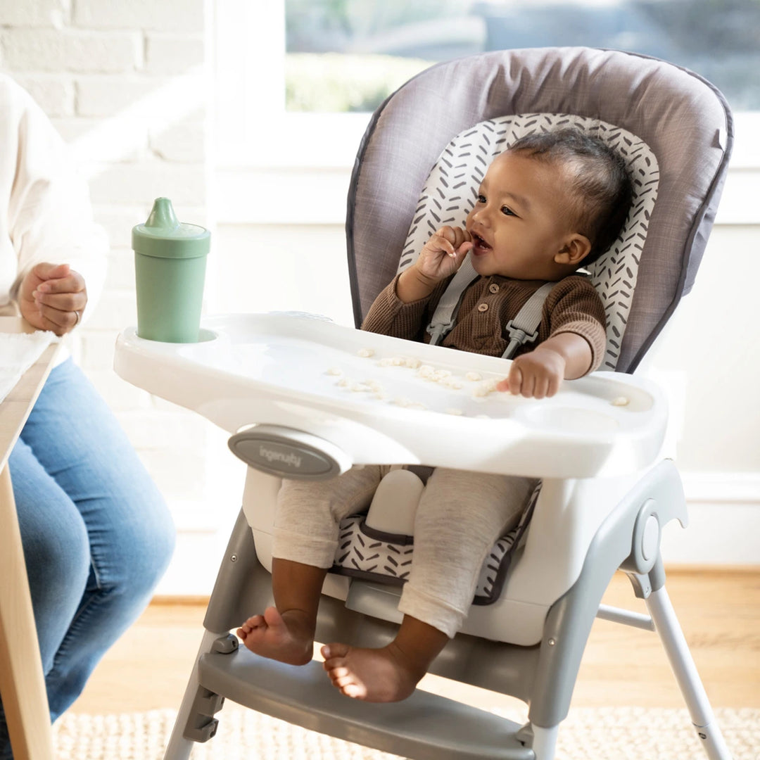 Ingenuity Trio Foldaway 6-in-1 High Chair with Booster Seat, Toddler Chair &amp; Foldable Easy Storage Design, 6M - 5 Years - Quill
