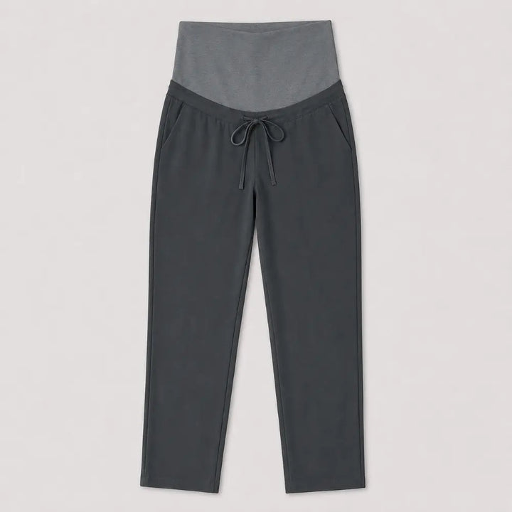 SOL MAMA Drawstring Over Bump Pants - Dark Grey