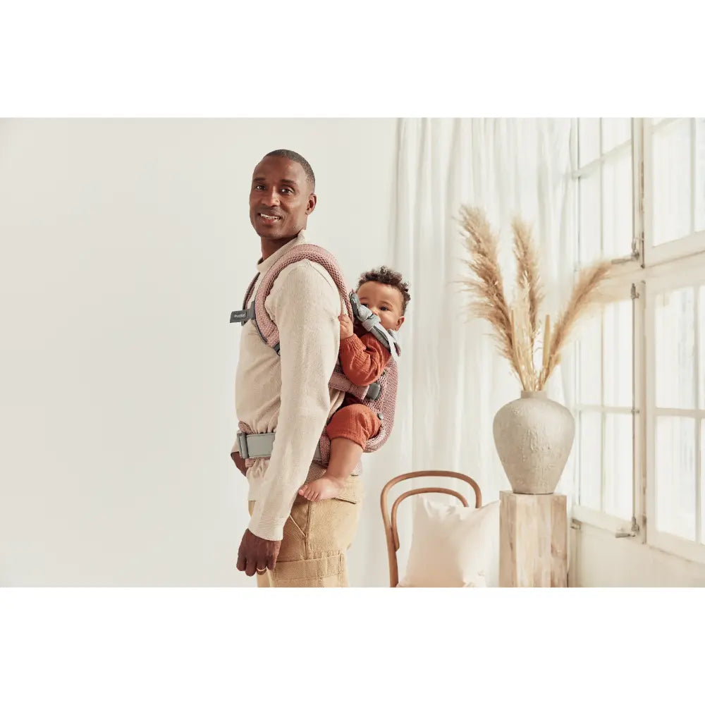 BabyBjorn Baby Harmony Carrier, 3D Mesh, Lightweight, Soft &amp; Breathable Newborn to Toddler Carrier, Adjustable Waistbelt &amp; Cross Straps, 4 Carry Positions, Birth - 3 Years (3-15Kgs) - Dusty Pink