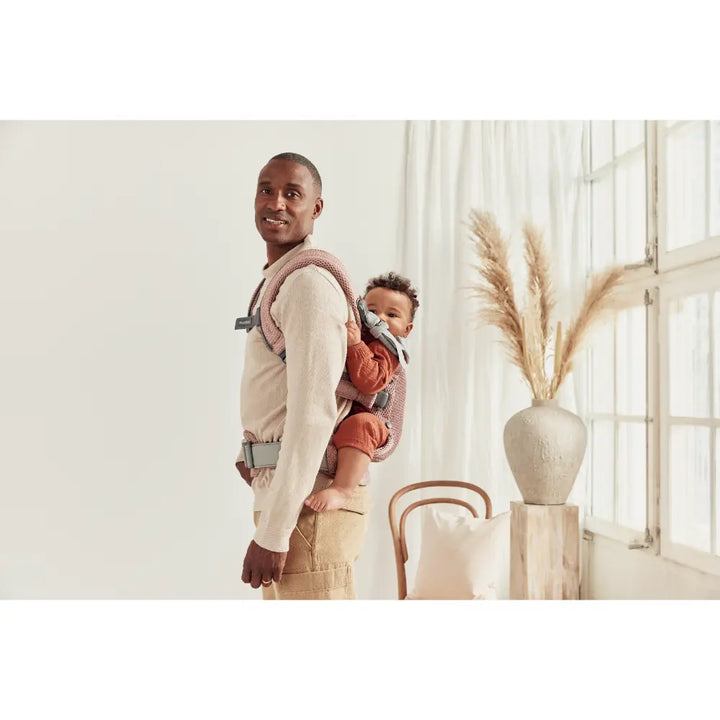 BabyBjorn Baby Harmony Carrier, 3D Mesh, Lightweight, Soft &amp; Breathable Newborn to Toddler Carrier, Adjustable Waistbelt &amp; Cross Straps, 4 Carry Positions, Birth - 3 Years (3-15Kgs) - Dusty Pink