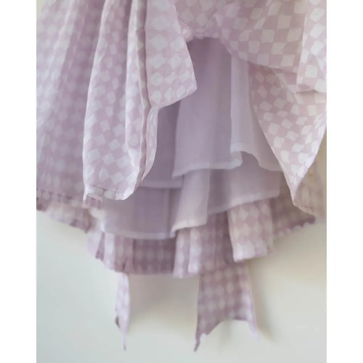 Love The World Today Bloom Dress In Lilac Rhombus For Girls