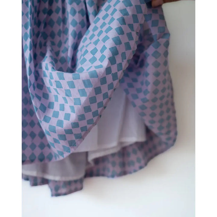 Love The World Today Saaz Purple Geometric Print Halter Maxi Dress For Girls