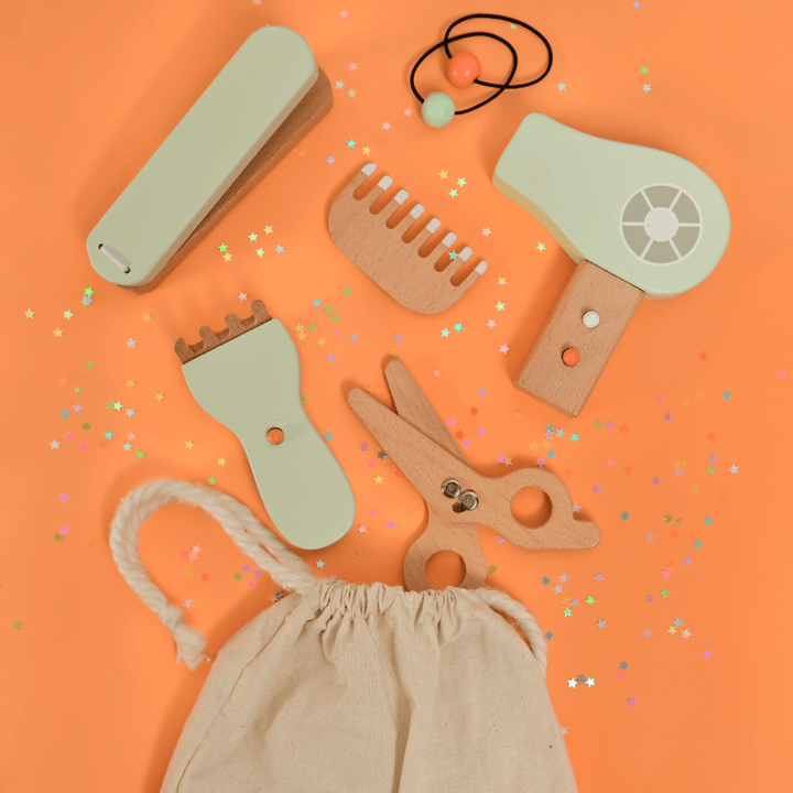 Playbox Comb &amp; Shine - Wooden Kids Hair Salon Playset