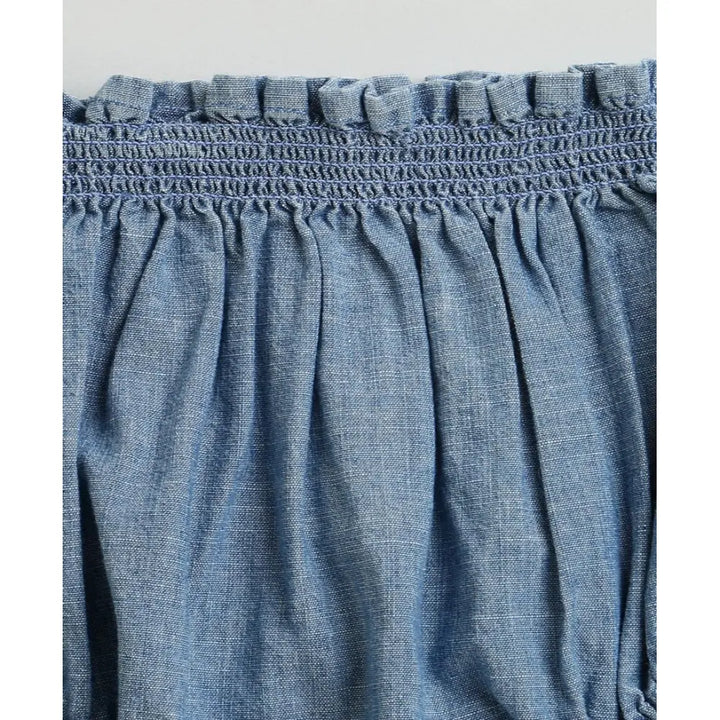 Sweetlime By AS Cotton Denim Ruffle Dress &amp; Bloomer Set - Blue