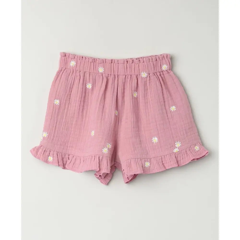 Sweetlime By AS Pink Floral Embroidery Organic Cotton Co-ord Set - Pink