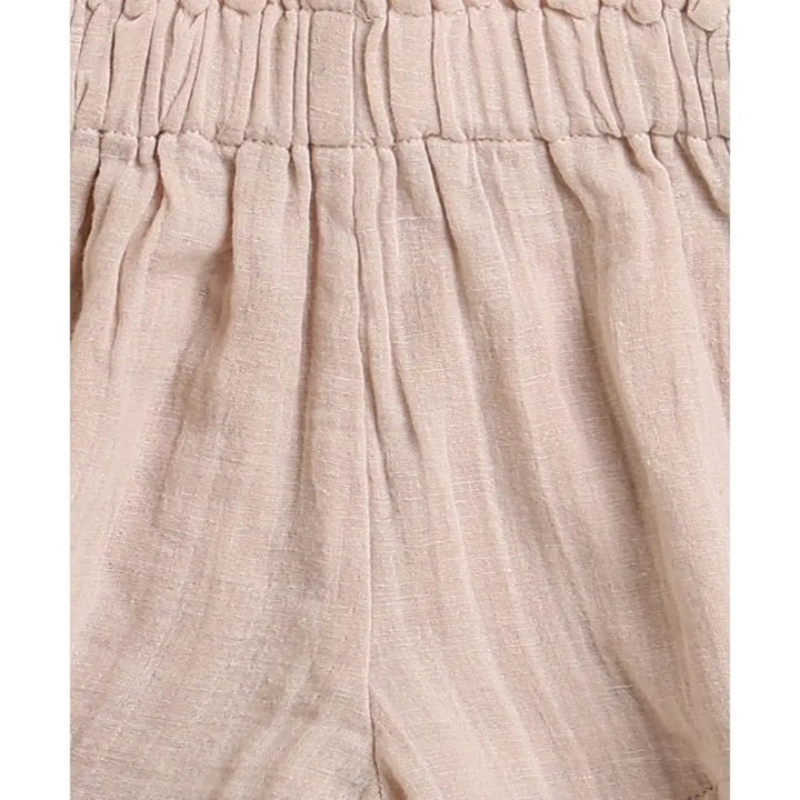 Sweetlime By AS Pumpkin &amp; Floral Print Ruffle Organic Cotton Co-ord Set - Off-White &amp; Peach