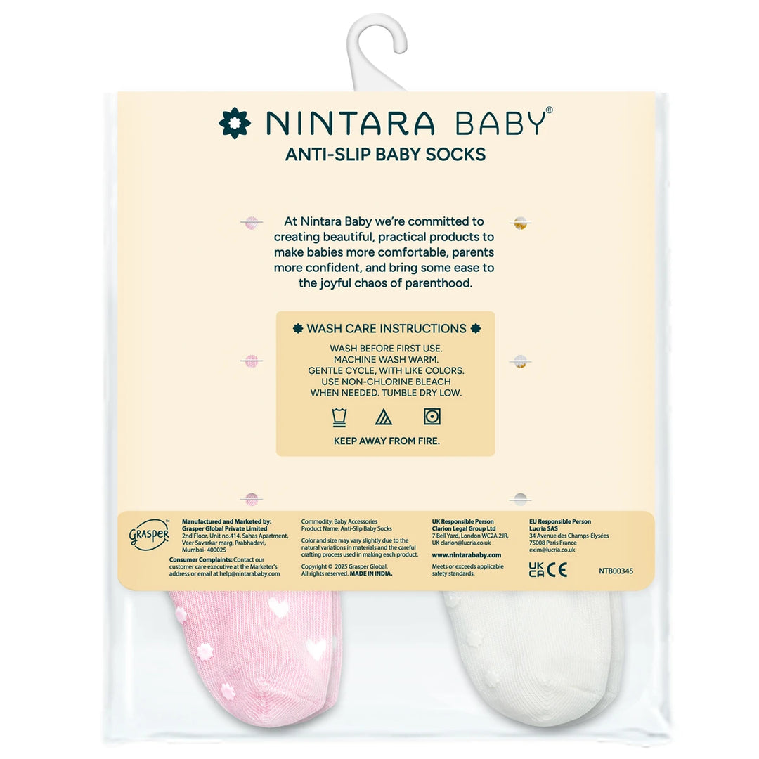 Nintara Baby Anti-Slip Socks for Baby Boys &amp; Girls - Pink Bundle