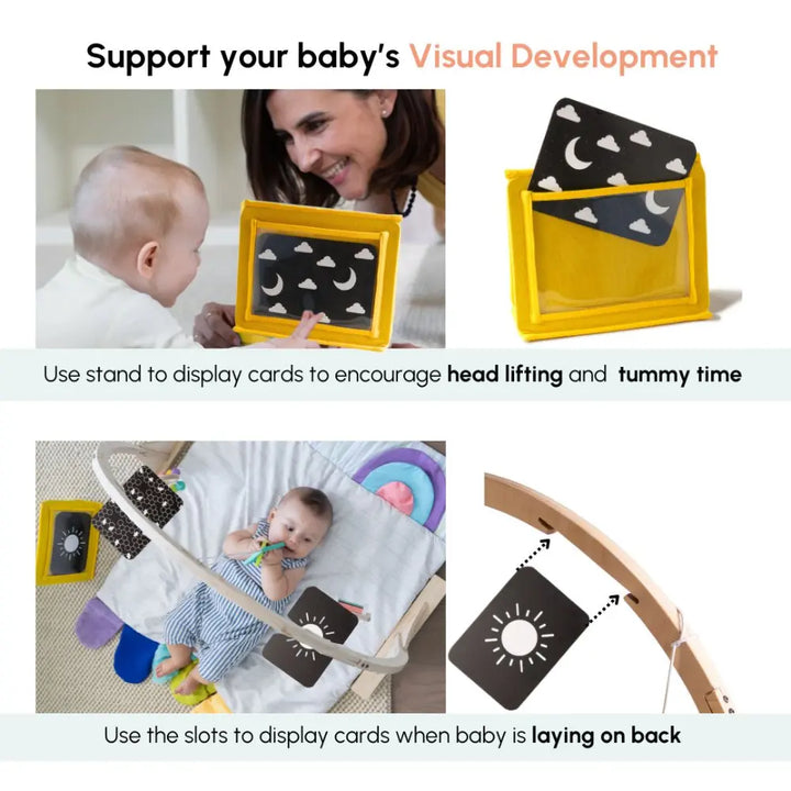 Curious Cub Wooden Baby Play Gym | 11-in-1 Montessori Activity Gym &amp; Playmat | Newborn Sensory Development Toy | 0-12 Months