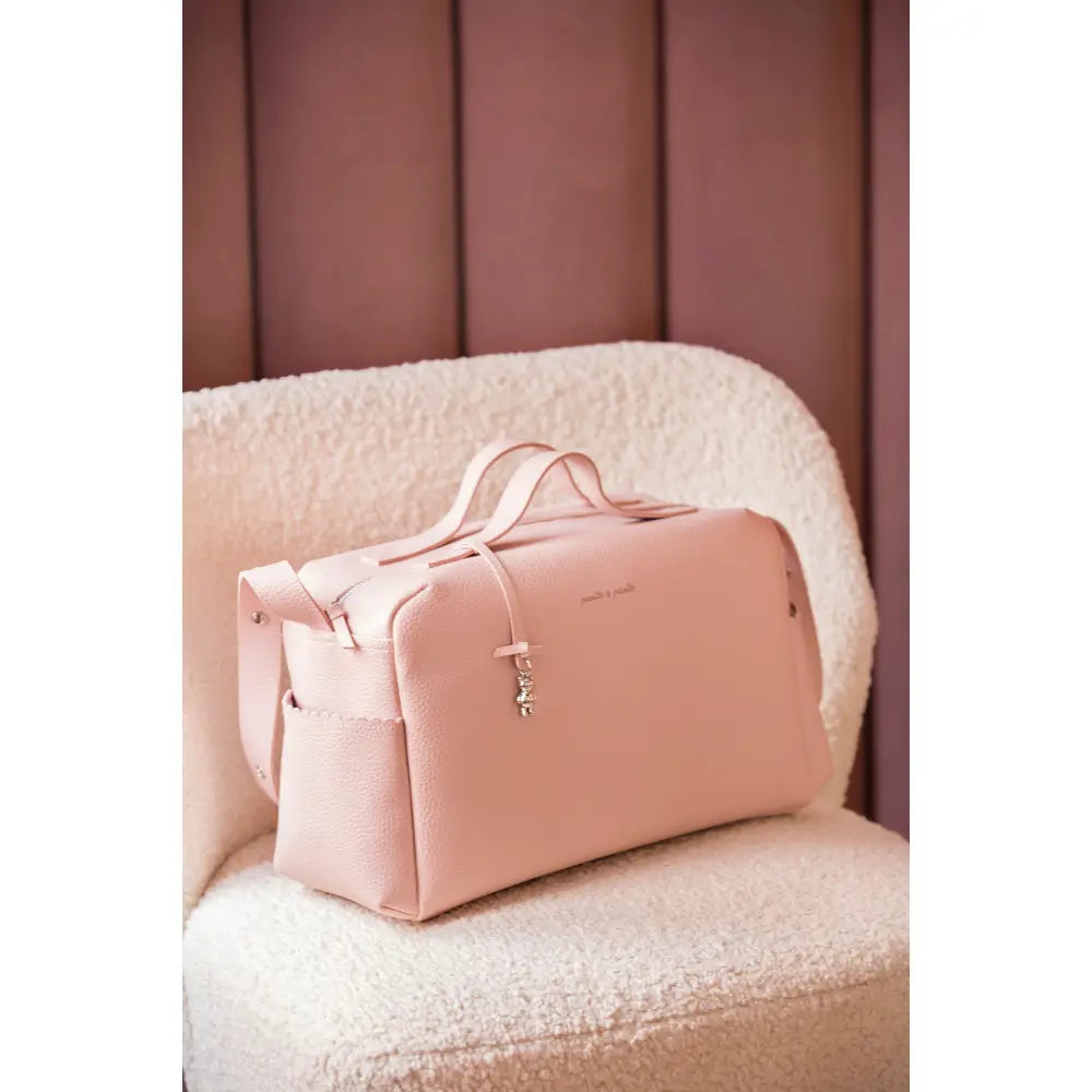 Pasito a Pasito Diaper Bag with Changing Mat, Large Capacity Water-Resistant Bag with Multi-Pocket Organizer, Insulated Bottle Pocket, Shoulder &amp; Stroller Straps, Icon Eco Leather - Rose