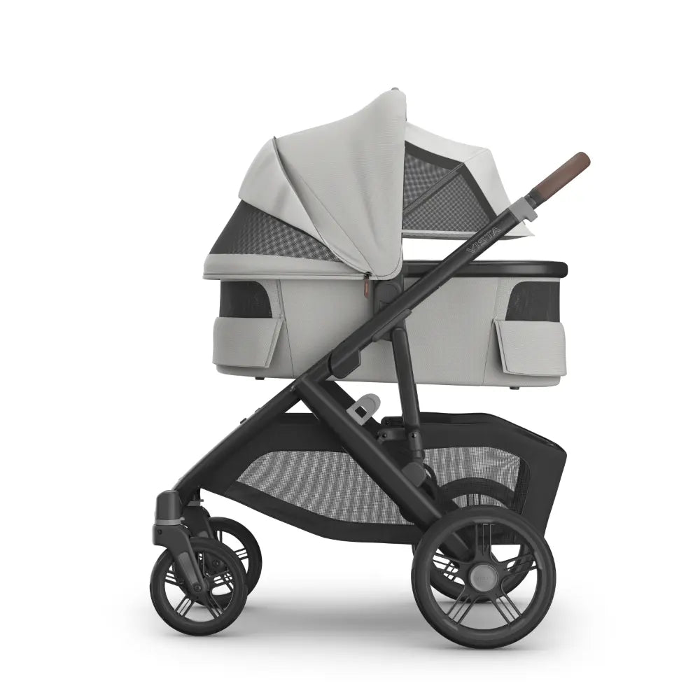 UPPAbaby Newborn Foldable Bassinet V3, Flat Recline, Stroller Carry Cot, Includes Breathable Mattress, For Kona, Cruz, Vista Stroller -  Savannah / Pearl Grey