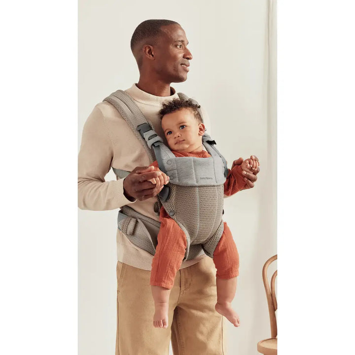 BabyBjorn Baby Harmony Carrier, 3D Mesh, Lightweight, Soft &amp; Breathable Newborn to Toddler Carrier, Adjustable Waistbelt &amp; Cross Straps, 4 Carry Positions, Birth - 3 Years (3-15Kgs) - Grey Beige