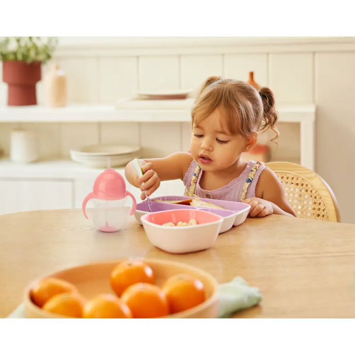 Munchkin Click Lock Tip &amp; Sip Weighted Straw Cup with Handles – Spill-Proof Sippy Cup with Flip-Top Lid, 7oz, BPA-Free, 6+ Months - Pink