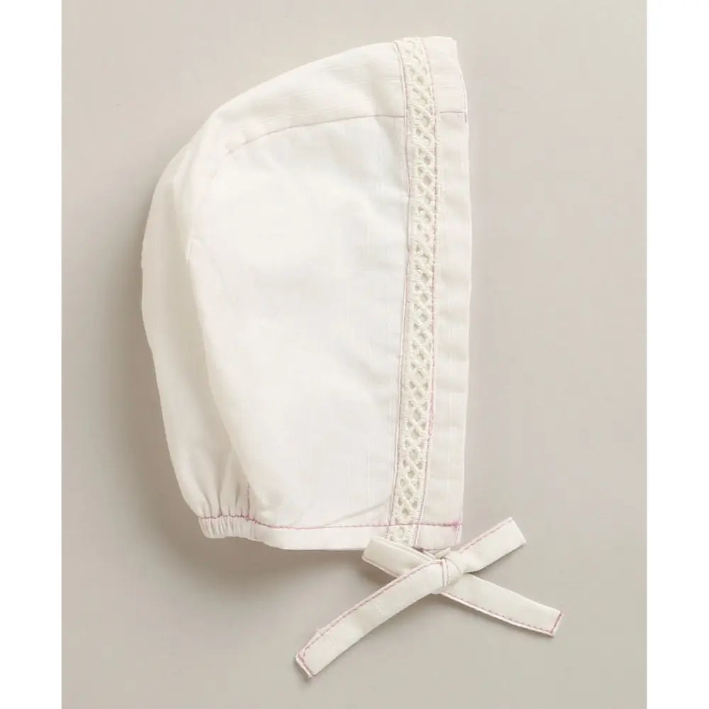 Sweetlime By As Organic Cotton Classic Charm Bib &amp; Bonnet- White - 0-12M