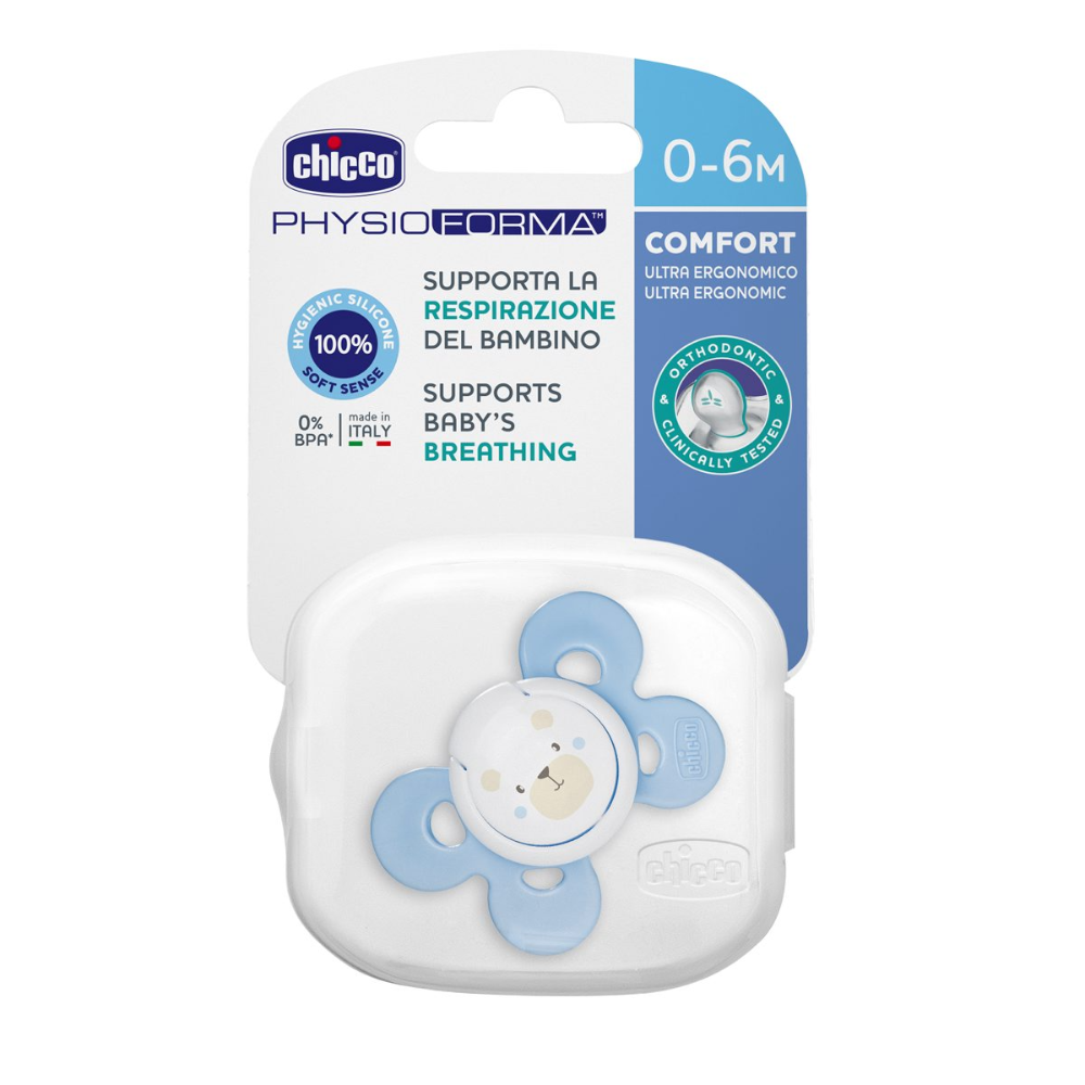 Chicco Soother Physio Comfort Blue Sil (0 - 6 months) 1Pc