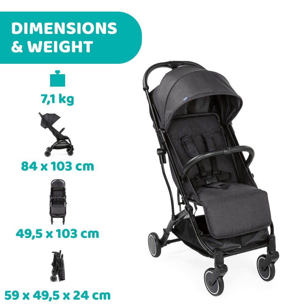 Chicco Trolleyme Stroller Stone - Black