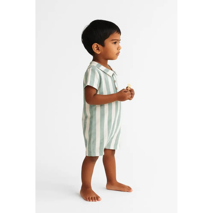 Pattuti Stripe Baby Romper | Sustainable Cotton Romper For Baby Boys &amp; Girls | Soft Breathable Newborn Summer Wear Outfit
