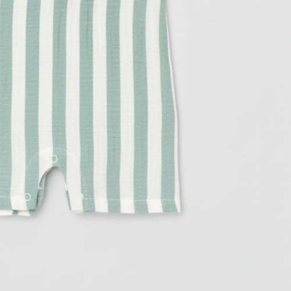 Pattuti Stripe Baby Romper | Sustainable Cotton Romper For Baby Boys &amp; Girls | Soft Breathable Newborn Summer Wear Outfit
