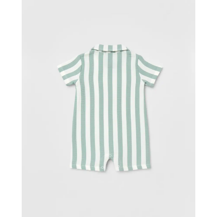 Pattuti Stripe Baby Romper | Sustainable Cotton Romper For Baby Boys &amp; Girls | Soft Breathable Newborn Summer Wear Outfit
