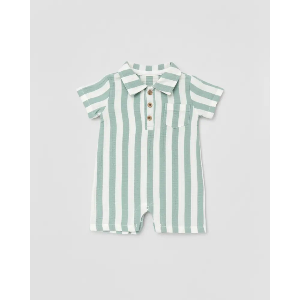 Pattuti Stripe Baby Romper | Sustainable Cotton Romper For Baby Boys &amp; Girls | Soft Breathable Newborn Summer Wear Outfit