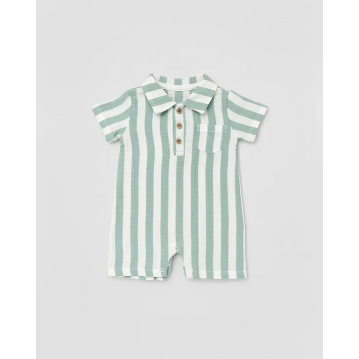 Pattuti Stripe Baby Romper | Sustainable Cotton Romper For Baby Boys &amp; Girls | Soft Breathable Newborn Summer Wear Outfit