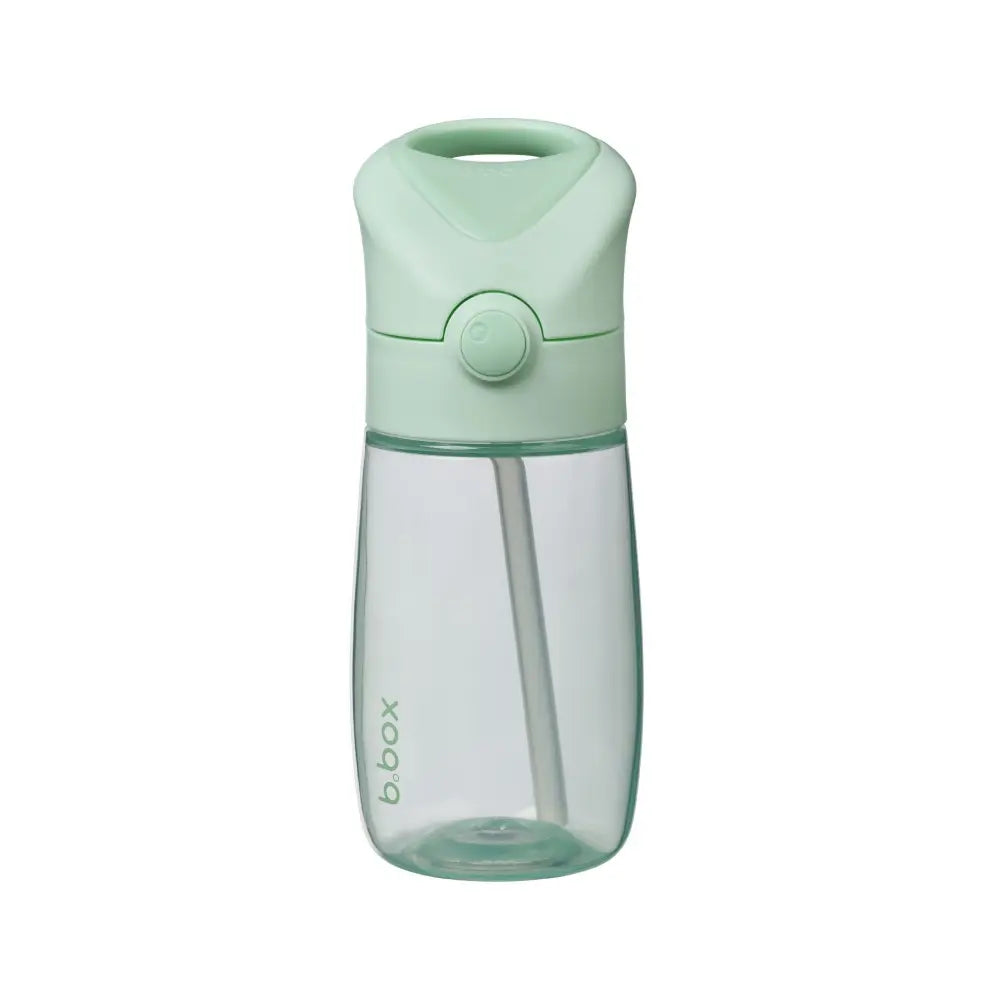 B.Box Straw Drink Bottle Junior 380mL Leakproof &amp; Easy Carry Bottle for Toddlers &amp; Pre-schoolers - Free-Flowing - Spearmint Green