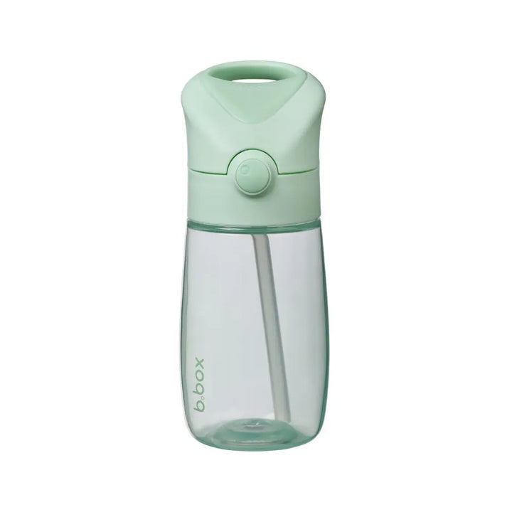 B.Box Straw Drink Bottle Junior 380mL Leakproof &amp; Easy Carry Bottle for Toddlers &amp; Pre-schoolers - Free-Flowing - Spearmint Green