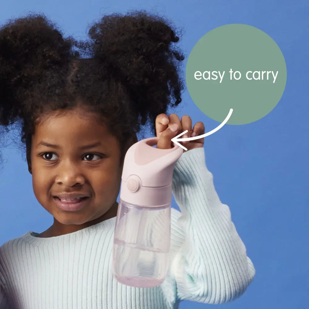 B.Box Straw Drink Bottle Junior 380mL Leakproof &amp; Easy Carry Bottle for Toddlers &amp; Pre-schoolers - Free-Flowing - Spearmint Green