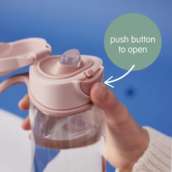 B.box Flip Top Lid Spout Drink Bottle for Kids 12m+, Leak Proof &amp; Easy to Carry 450ml - Lemon Twist Yellow
