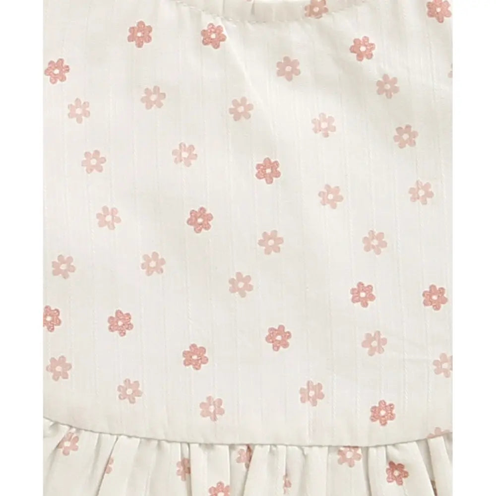 Sweetlime By As Organic Cotton Rosy Charm Bib &amp; Bonnet- White - 0-12M