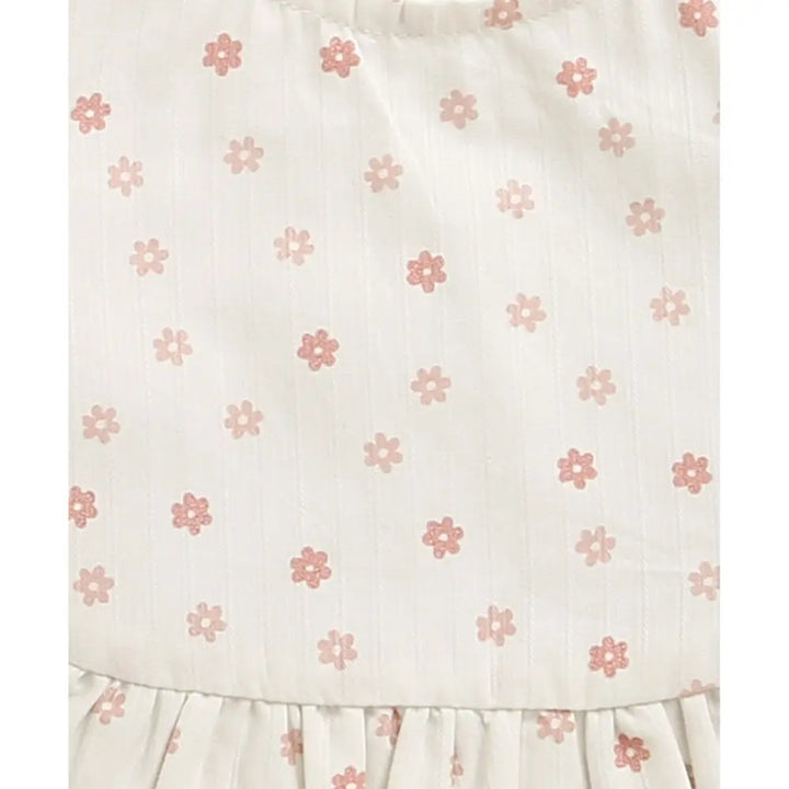 Sweetlime By As Organic Cotton Rosy Charm Bib &amp; Bonnet- White - 0-12M