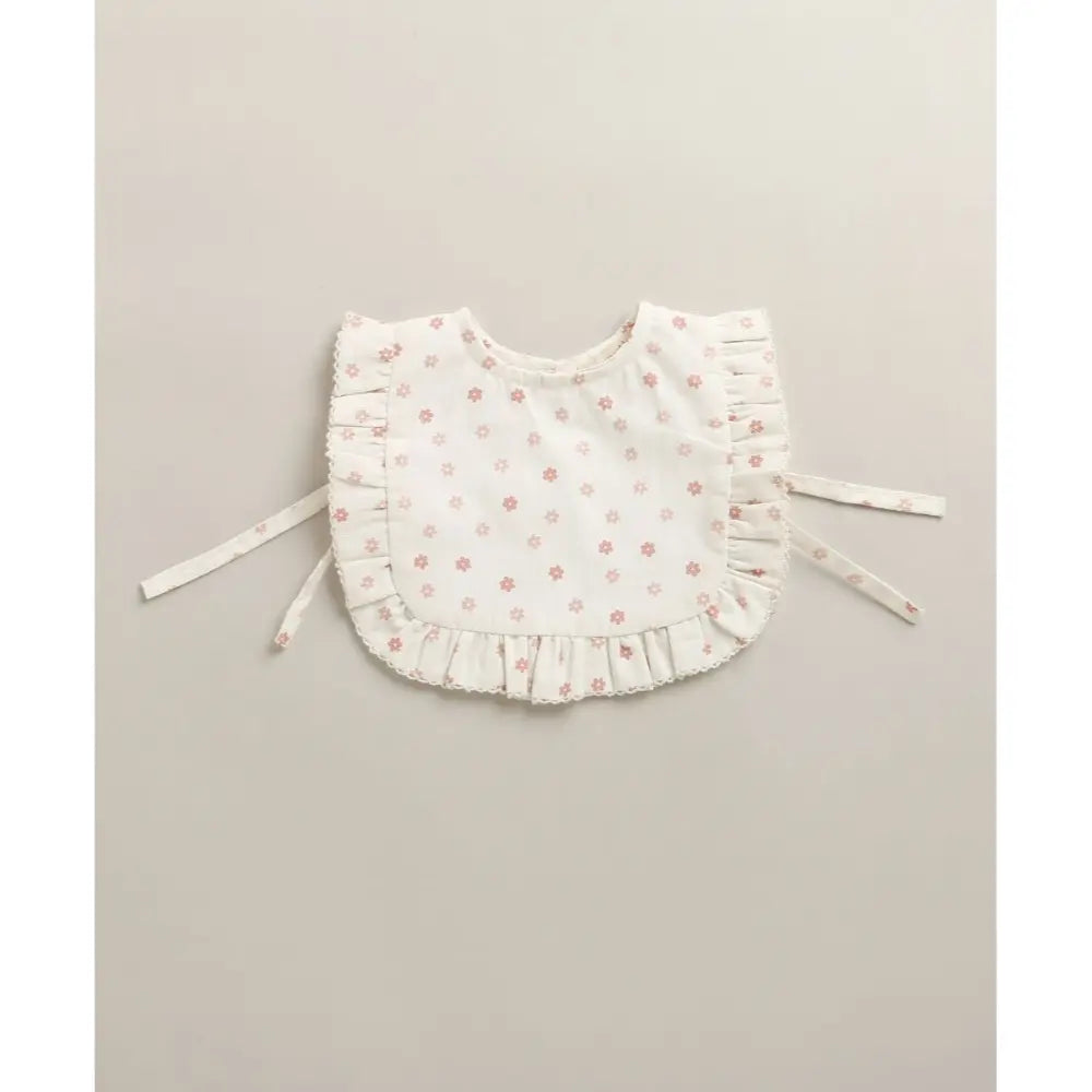 Sweetlime By As Organic Cotton Rosy Charm Bib &amp; Bonnet- White - 0-12M