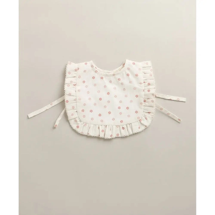 Sweetlime By As Organic Cotton Rosy Charm Bib &amp; Bonnet- White - 0-12M