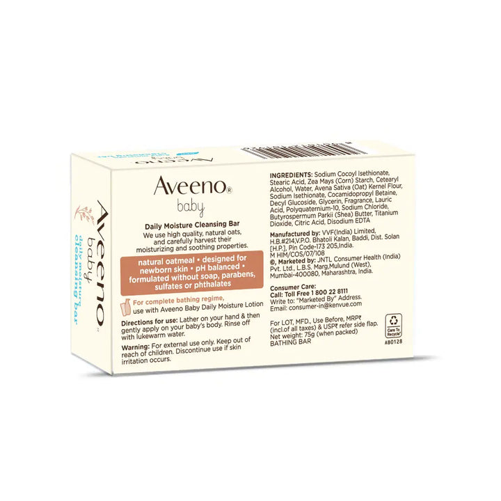 Aveeno Baby Daily Moisture Cleansing Bar - 75g