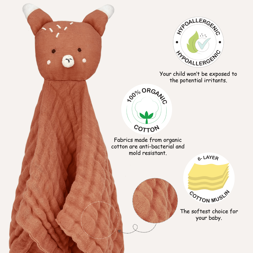 Abracadabra Organics Collectible Security Blanket with Cuddle Toy
