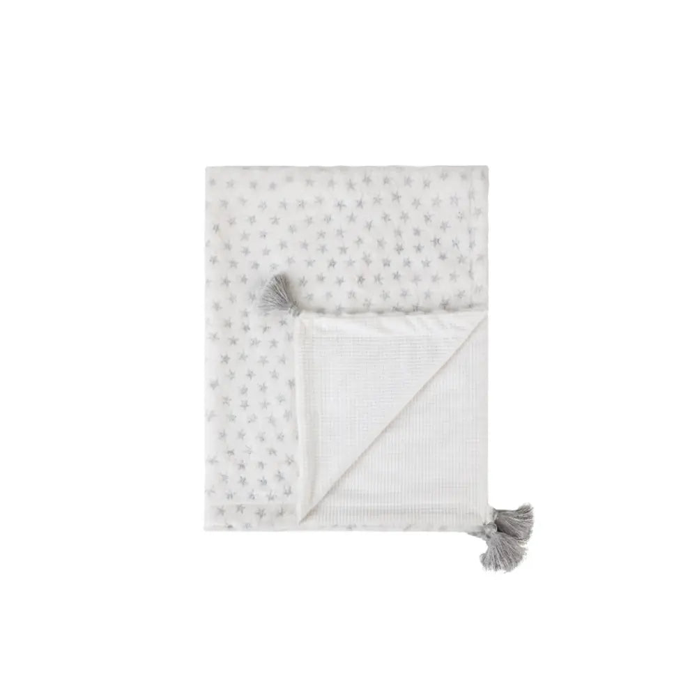 Abracadabra Reversible White Cloud Soft Luxe Blanket - Stars