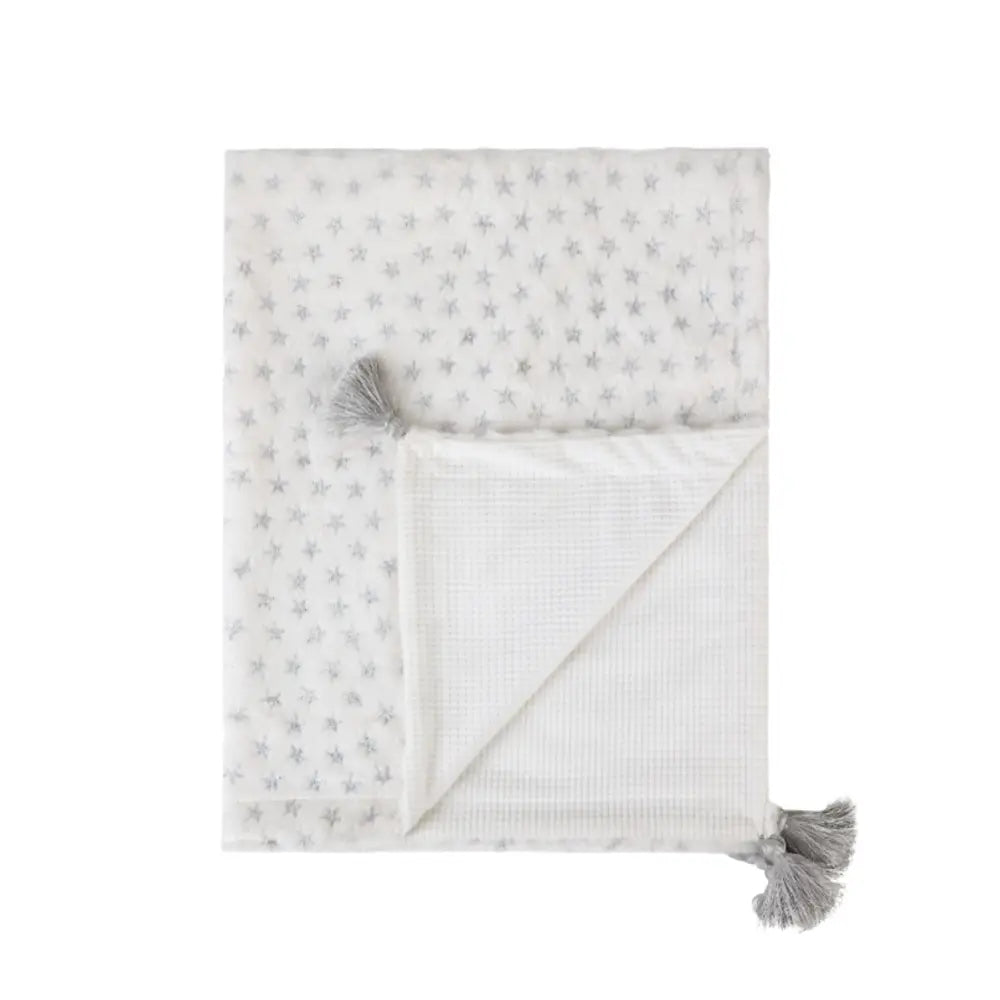 Abracadabra Reversible White Cloud Soft Luxe Blanket - Stars