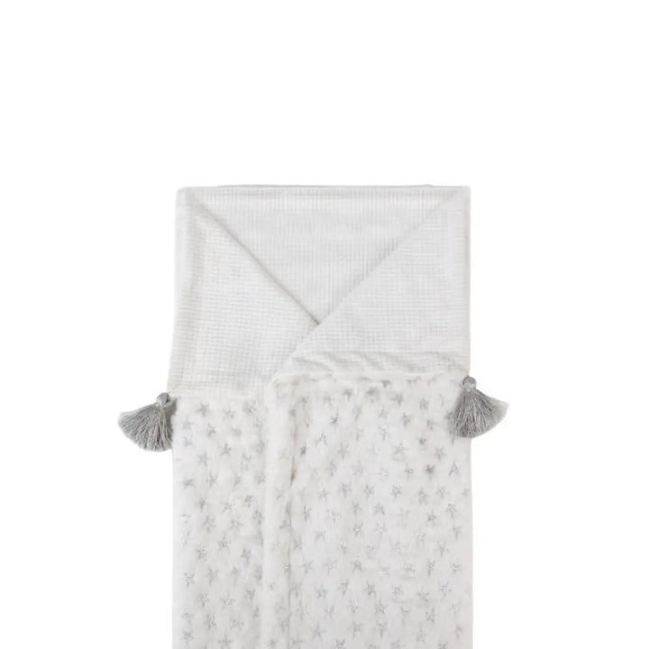 Abracadabra Reversible White Cloud Soft Luxe Blanket - Stars