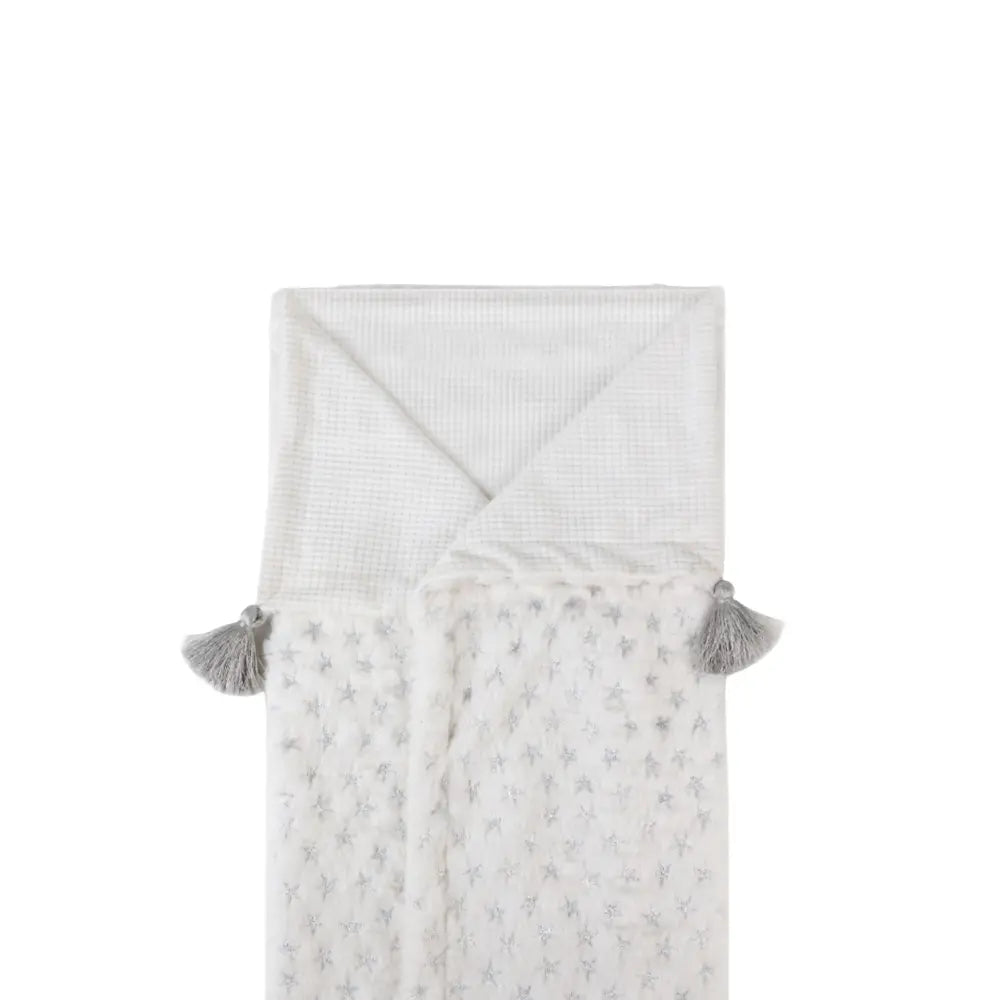 Abracadabra Reversible White Cloud Soft Luxe Blanket - Stars