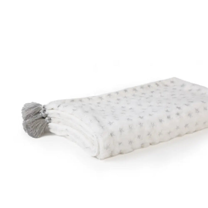 Abracadabra Reversible White Cloud Soft Luxe Blanket - Stars
