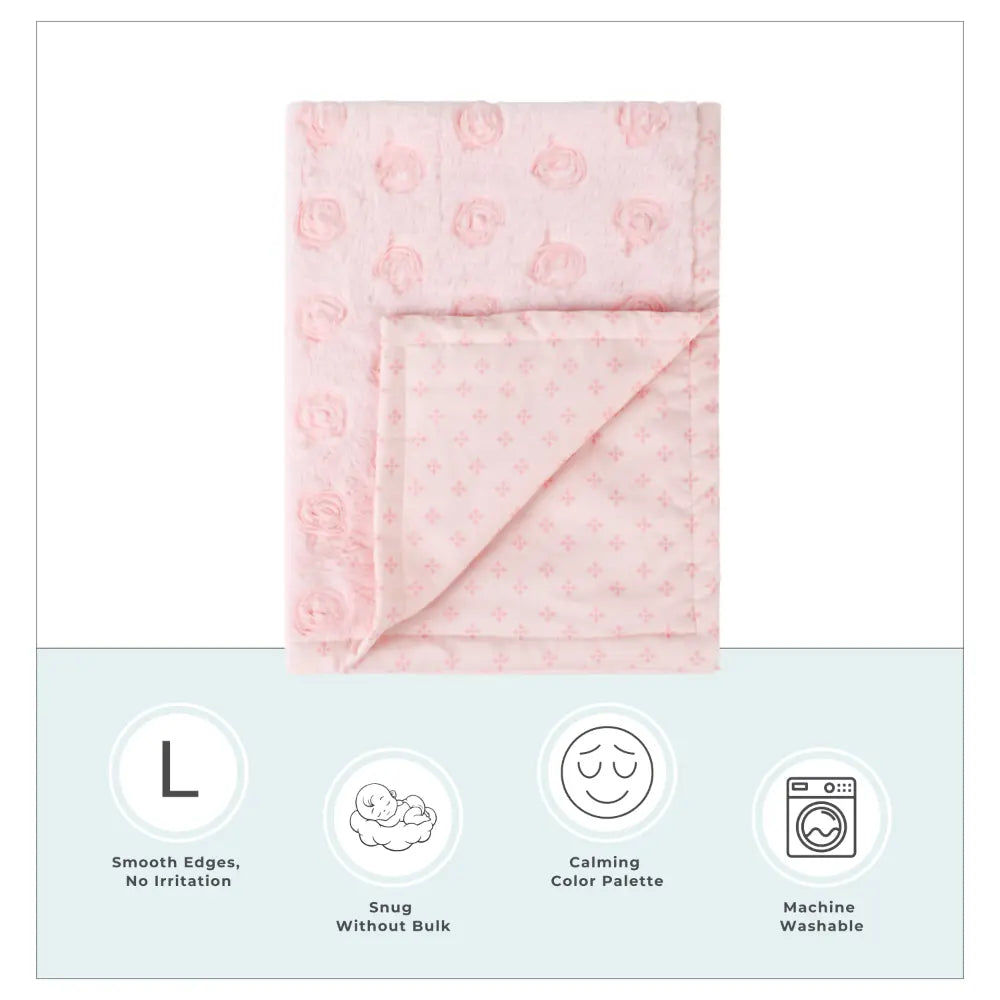Abracadabra Pink Rose Bloom Luxe Blanket