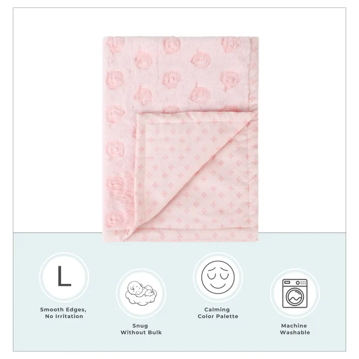 Abracadabra Pink Rose Bloom Luxe Blanket