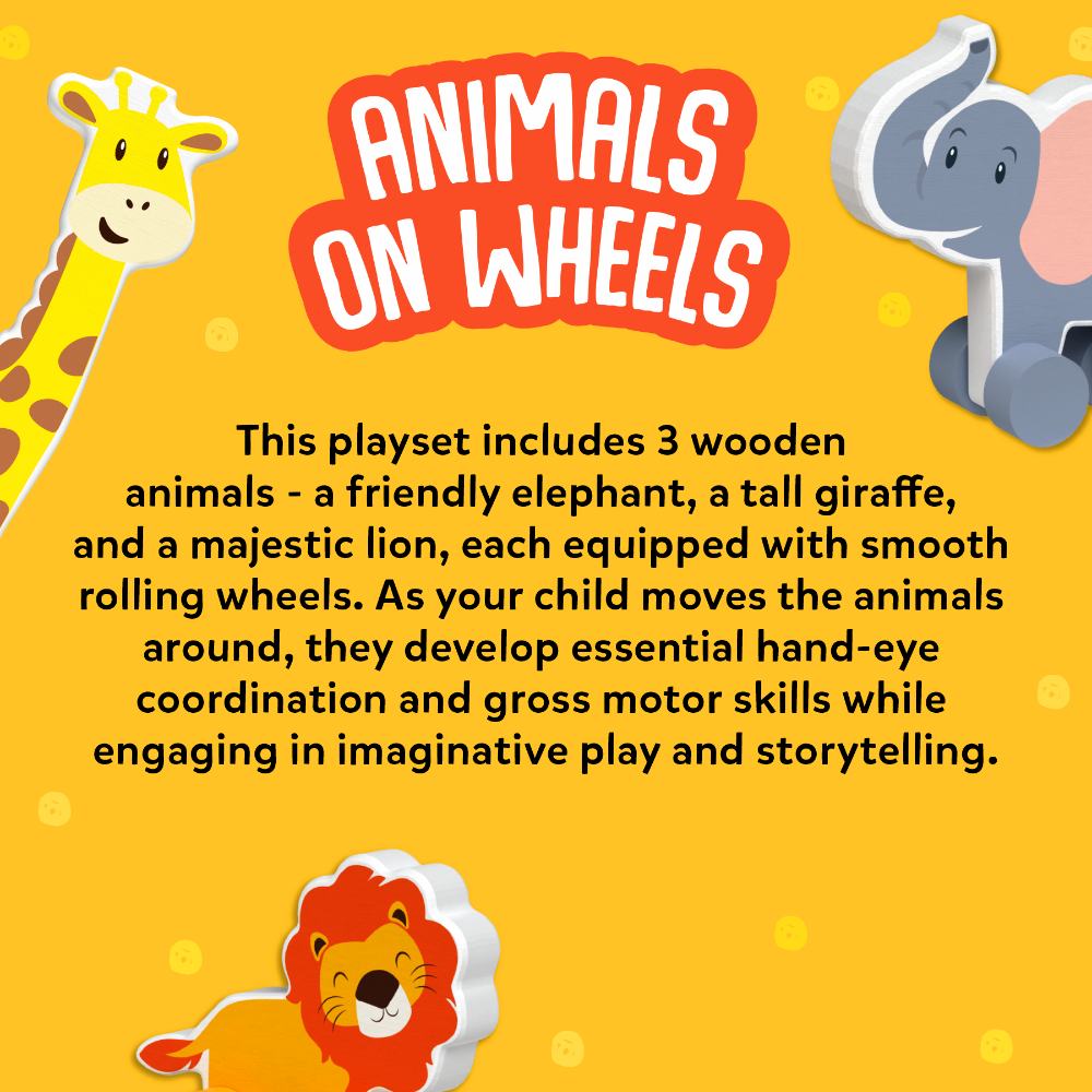 Skillmatics Wooden Animal Toys on Wheels