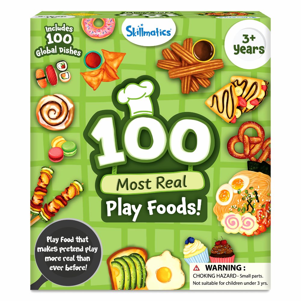 Skillmatics Pretend Play Playset 100 Most Real Play Foods