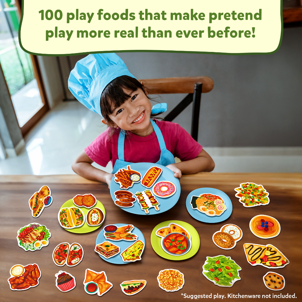 Skillmatics Pretend Play Playset 100 Most Real Play Foods