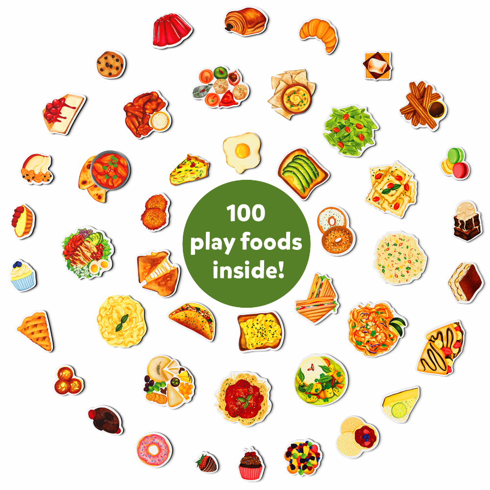 Skillmatics Pretend Play Playset 100 Most Real Play Foods